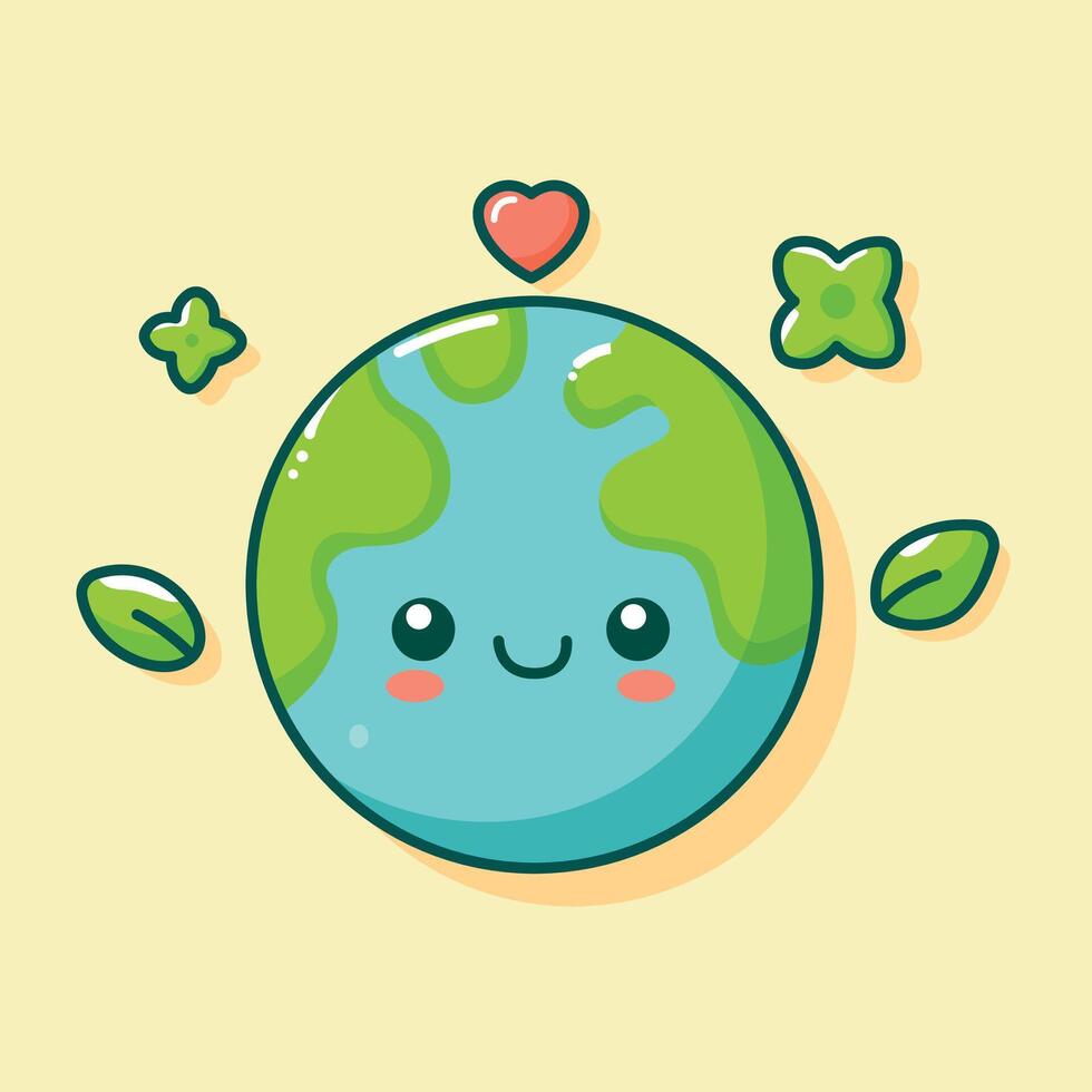 Vector cute  earth for earth day illustration