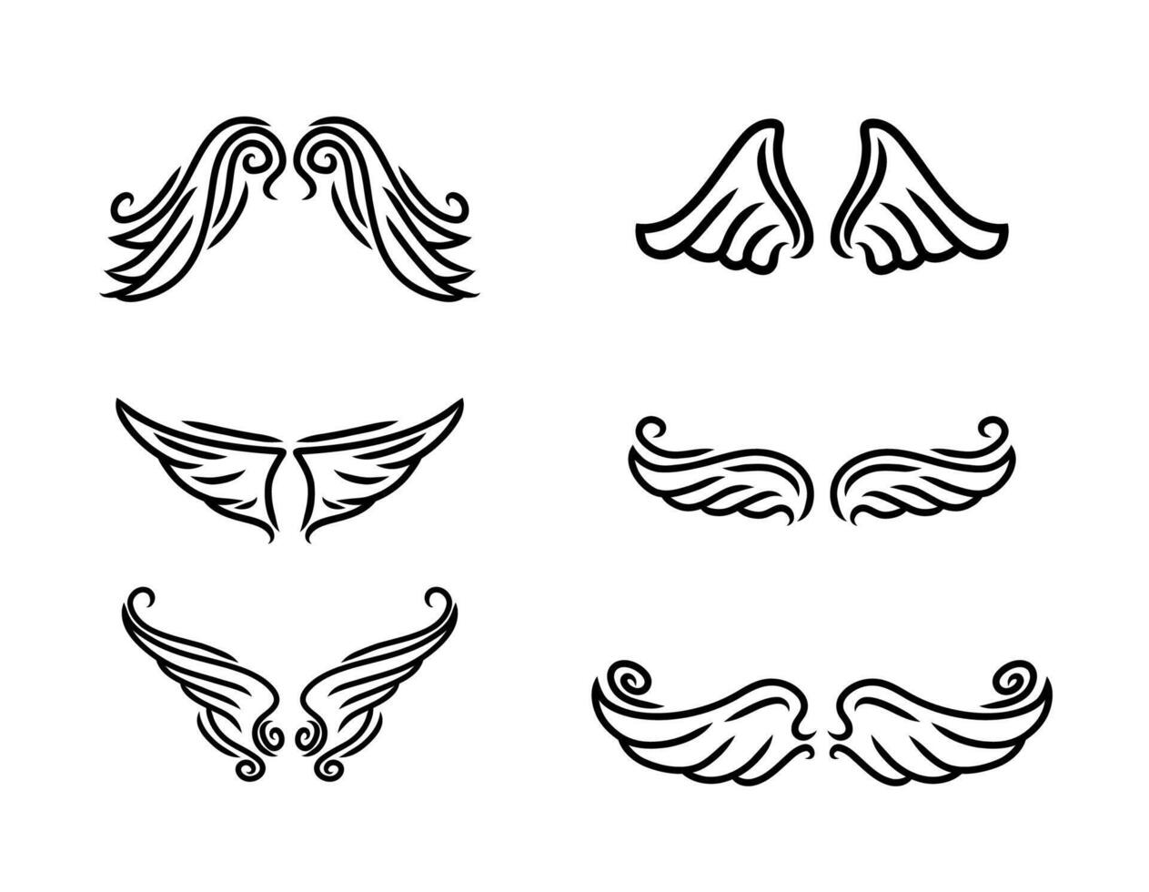 vector wings icon set. element for logo, label, emblem, sign.