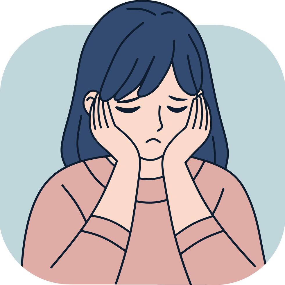Angry sad women cartoon vector
