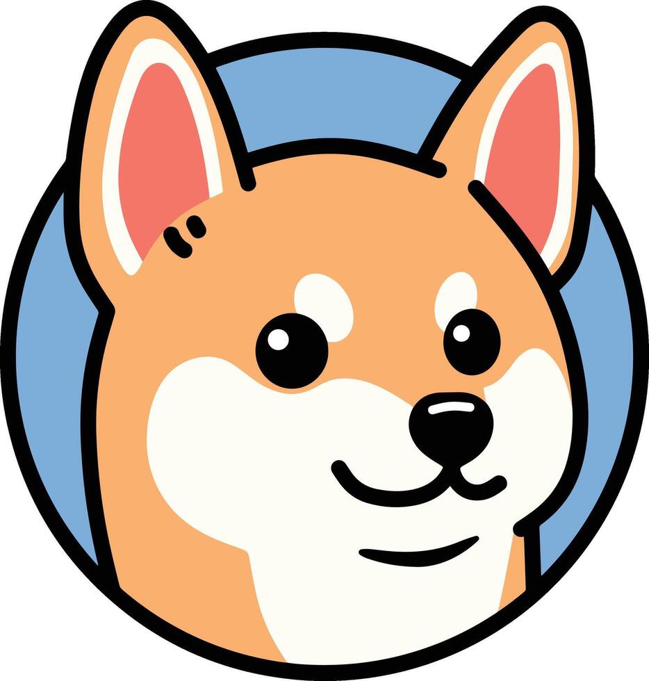 shiba inu linda dibujos animados vector