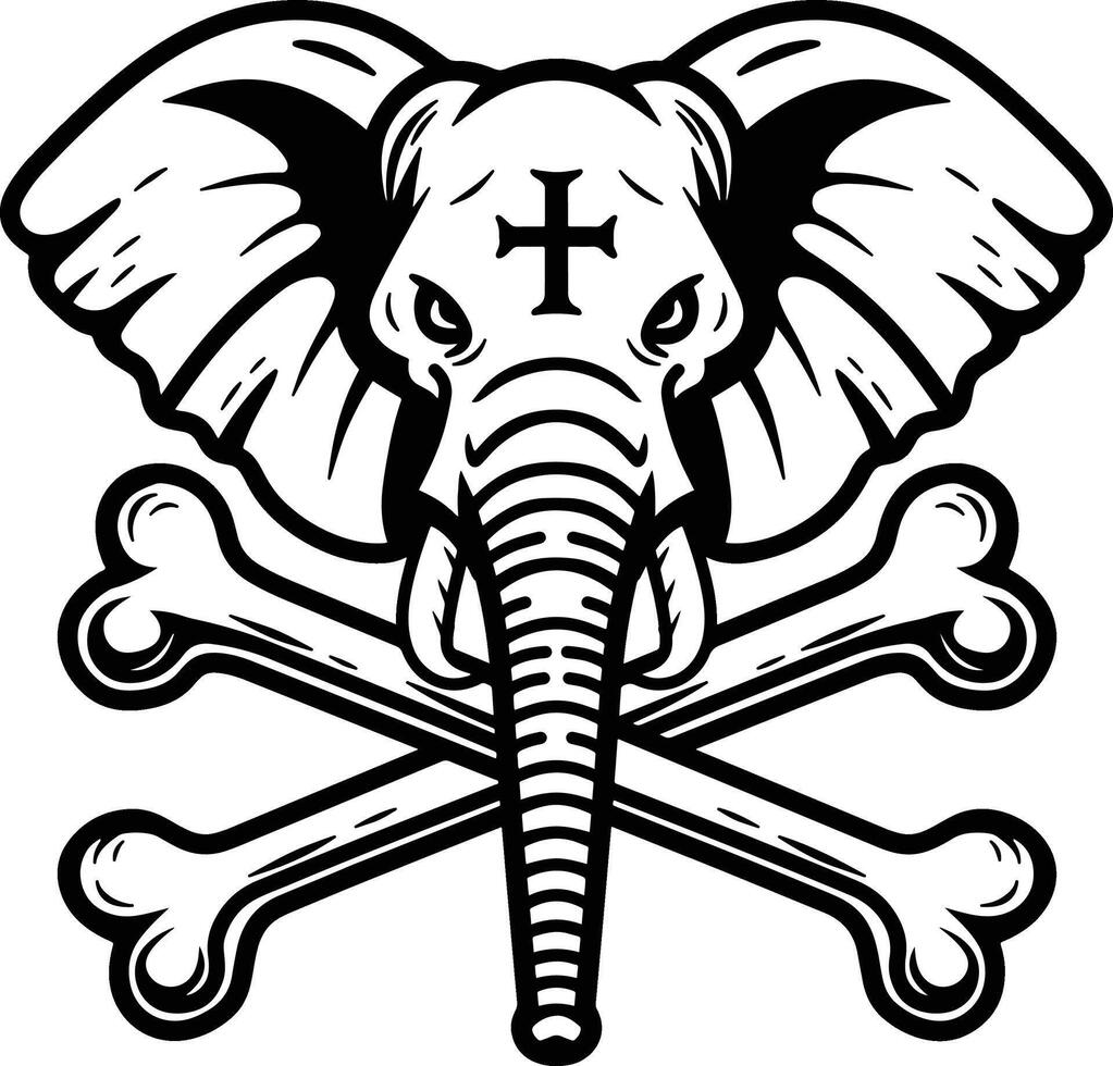 Elephant logo tattoo vector