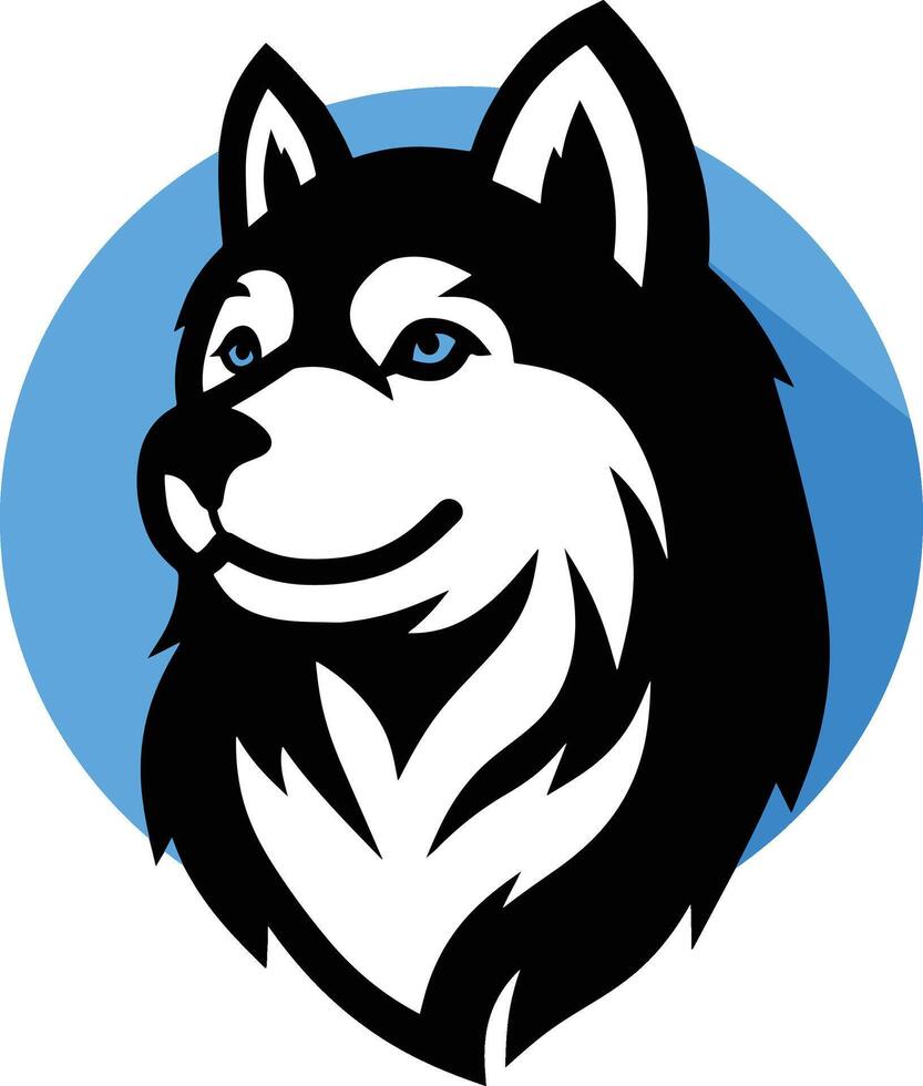 Siberian husky logo design vector