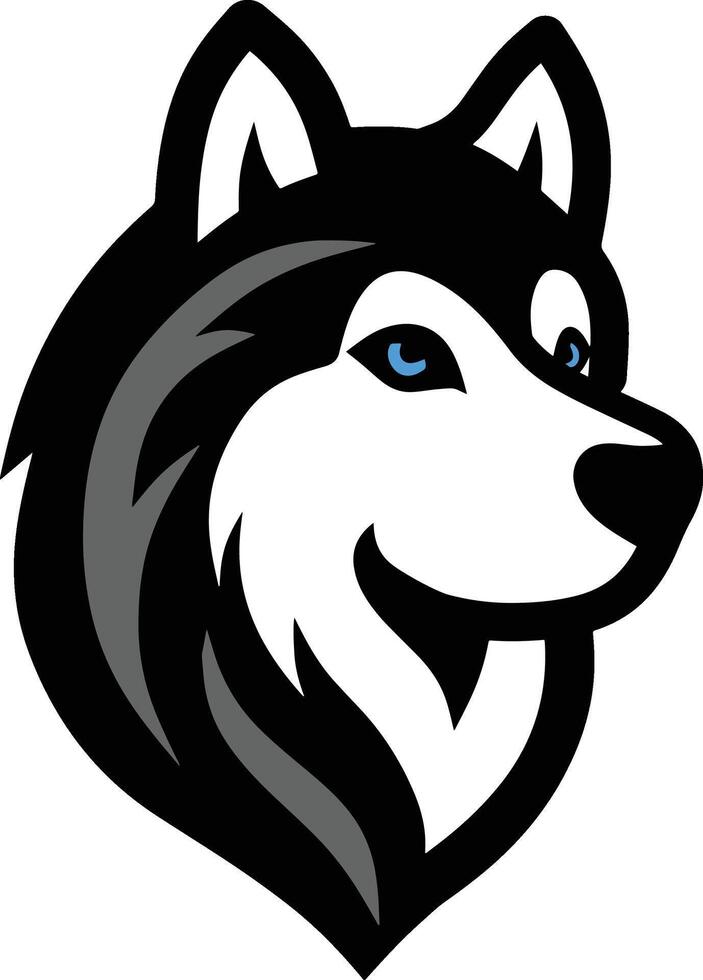 Siberian husky logo design vector