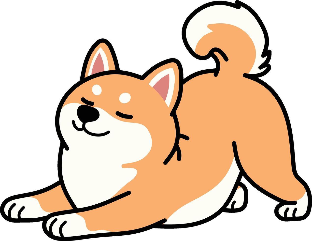 shiba inu perro yoga actitud vector