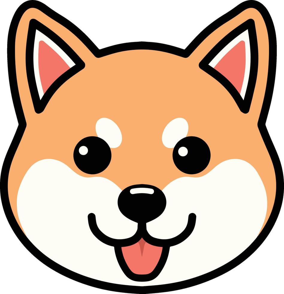 shiba inu linda dibujos animados vector