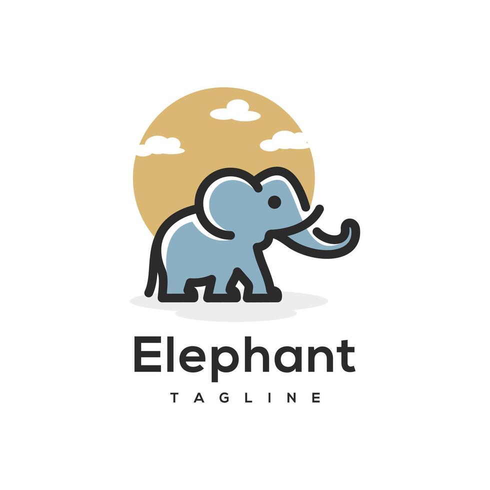 diseño de logotipo de elefante vector