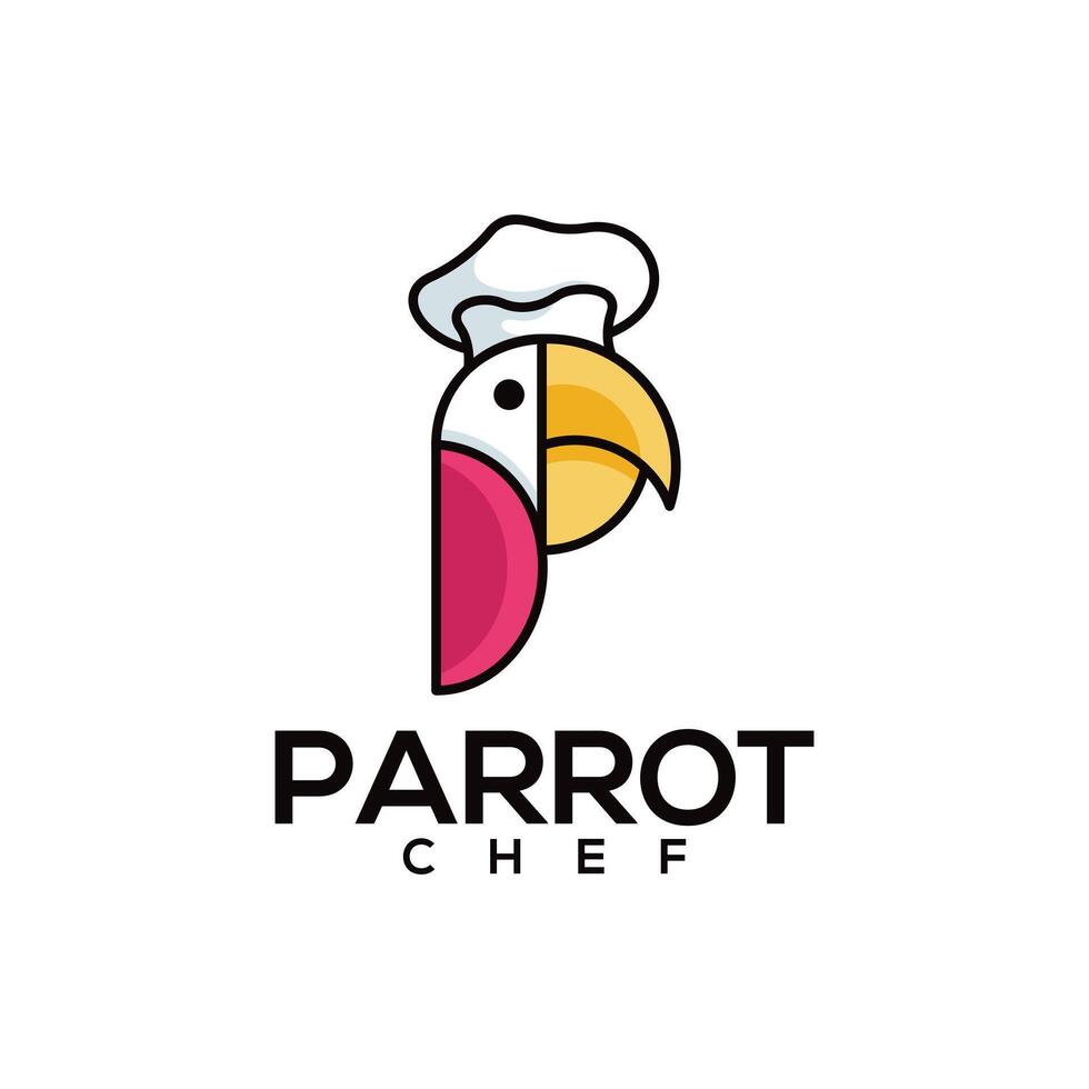 Parrot Chef Logo Design vector