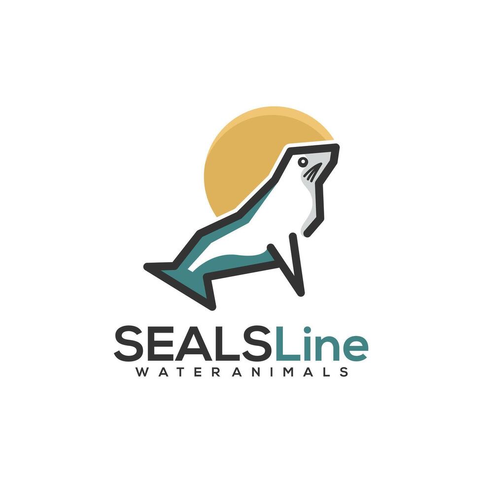 Seals Line Logo Design vector