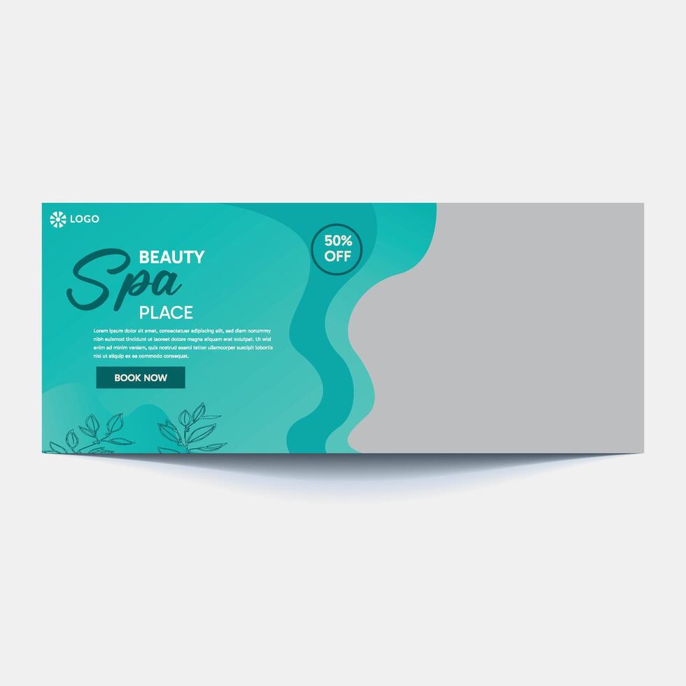 spa and beauty banner template. Spa, beauty, and massage social media post. Flat design vector with a photo space. Usable for social media, banner, and web internet