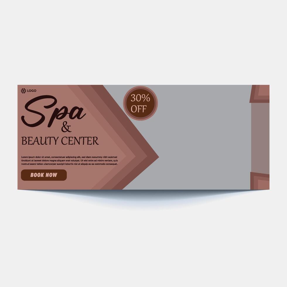 Beauty spa parlour social media banner template. Salon makeup, health care, body massage service promotion cover design with logo and discount. Business promotion modern graphic web post background vector
