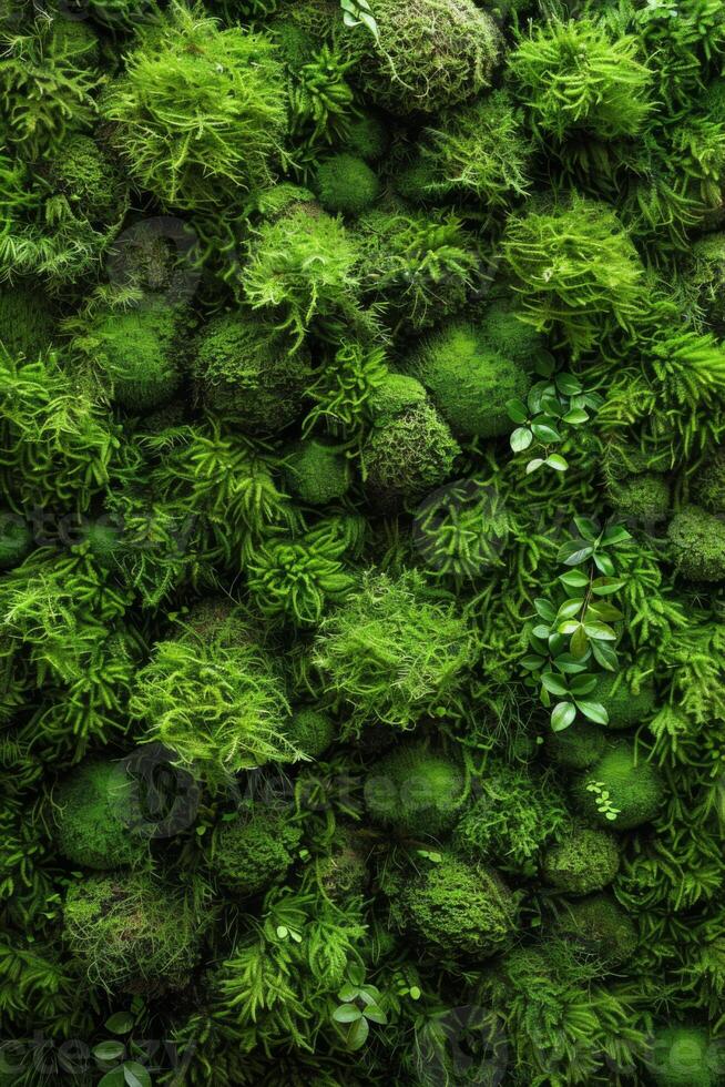 AI generated fluffy moss texture photo