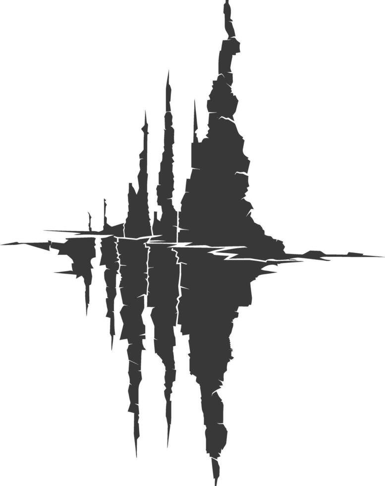 AI generated silhouette of earthquake black color only vector