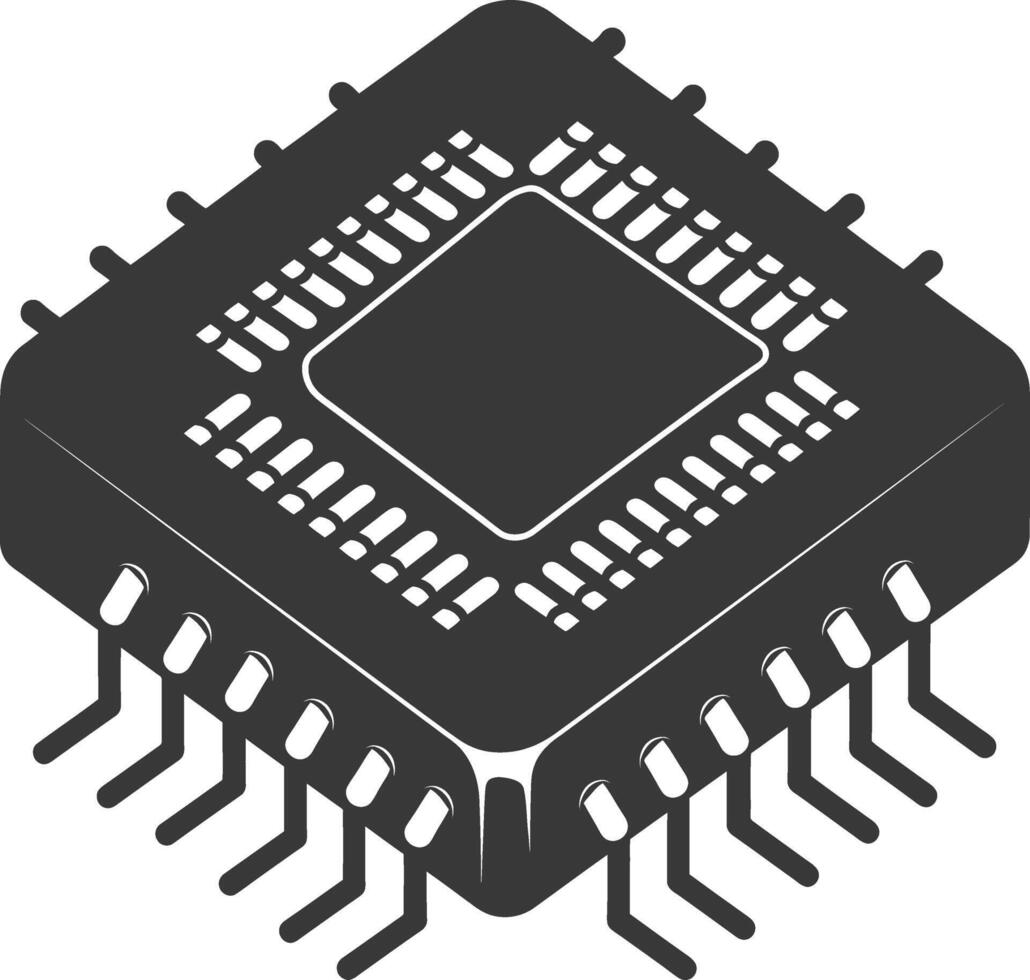 ai generado silueta ic o integrado circuito soltero electrónico componente vector