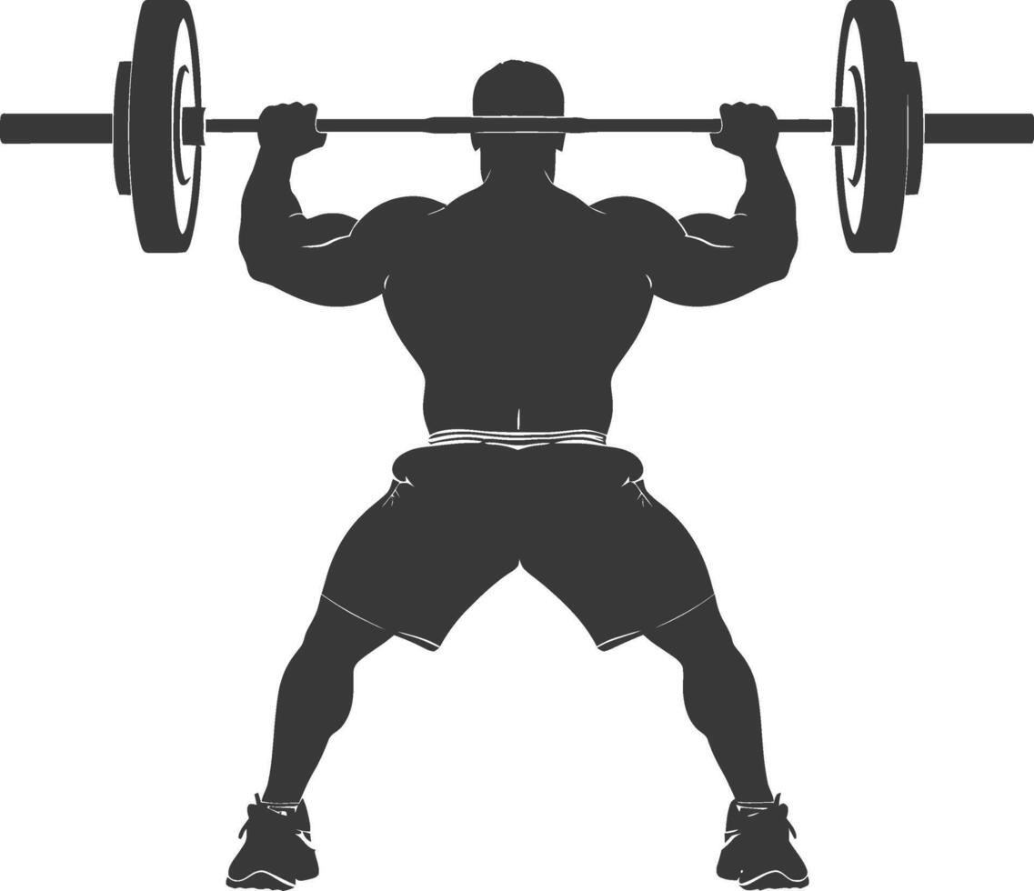 AI generated Silhouette Man weightlifting Player in action full body black color only vector