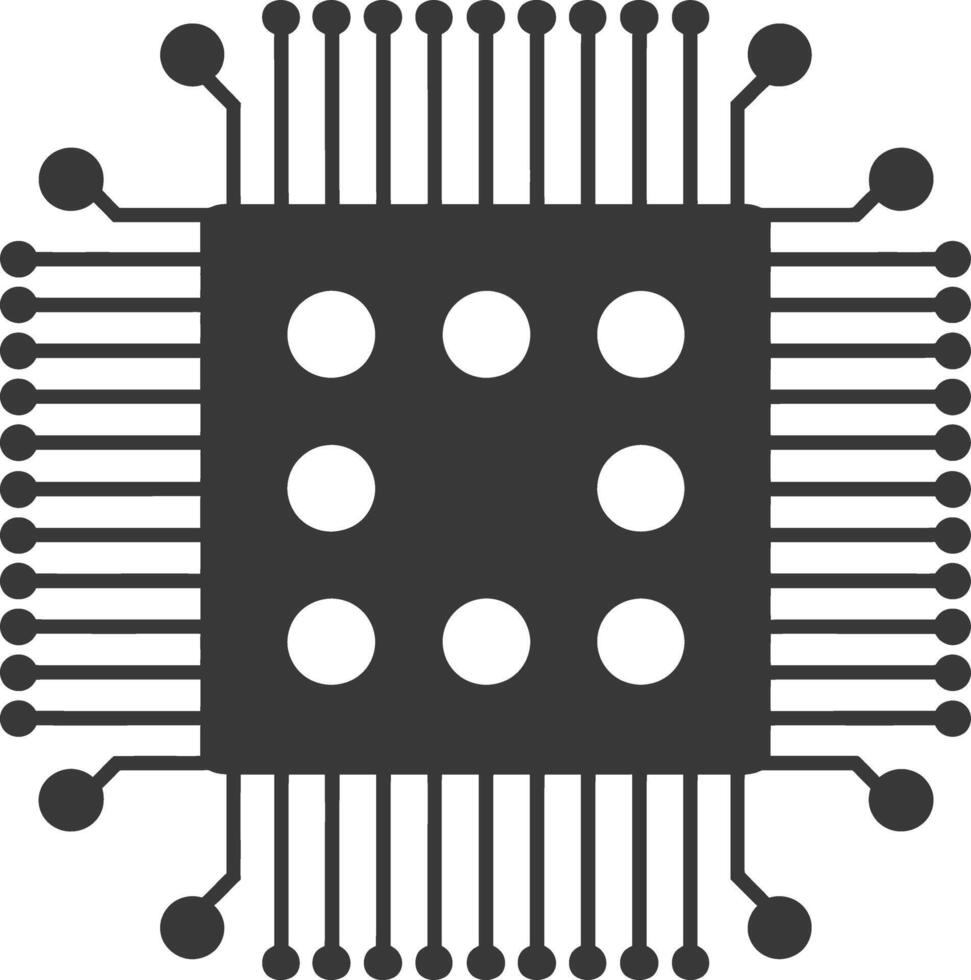 ai generado silueta ic o integrado circuito soltero electrónico componente vector