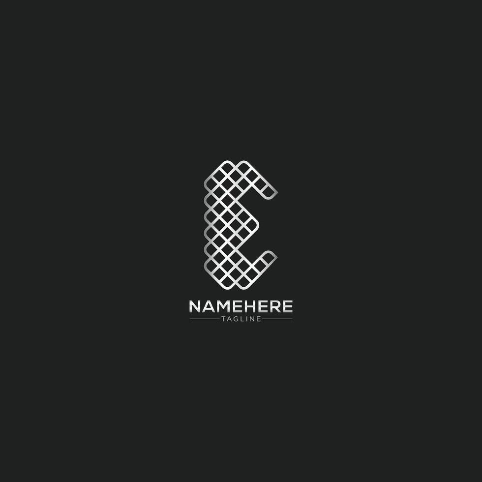 Unique letter e logo design, Luxury initial monogram, Creative elegant metallic design vector