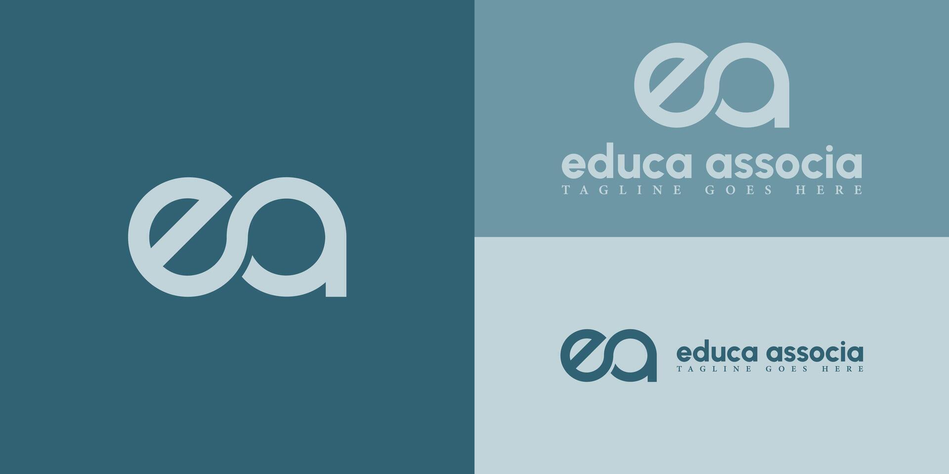 resumen inicial letra ea o ae logo en blanco color aislado en múltiple antecedentes colores. inicial letra ea vinculado circulo minúsculas monograma logo azul. letra ea para educación academia logo diseño vector