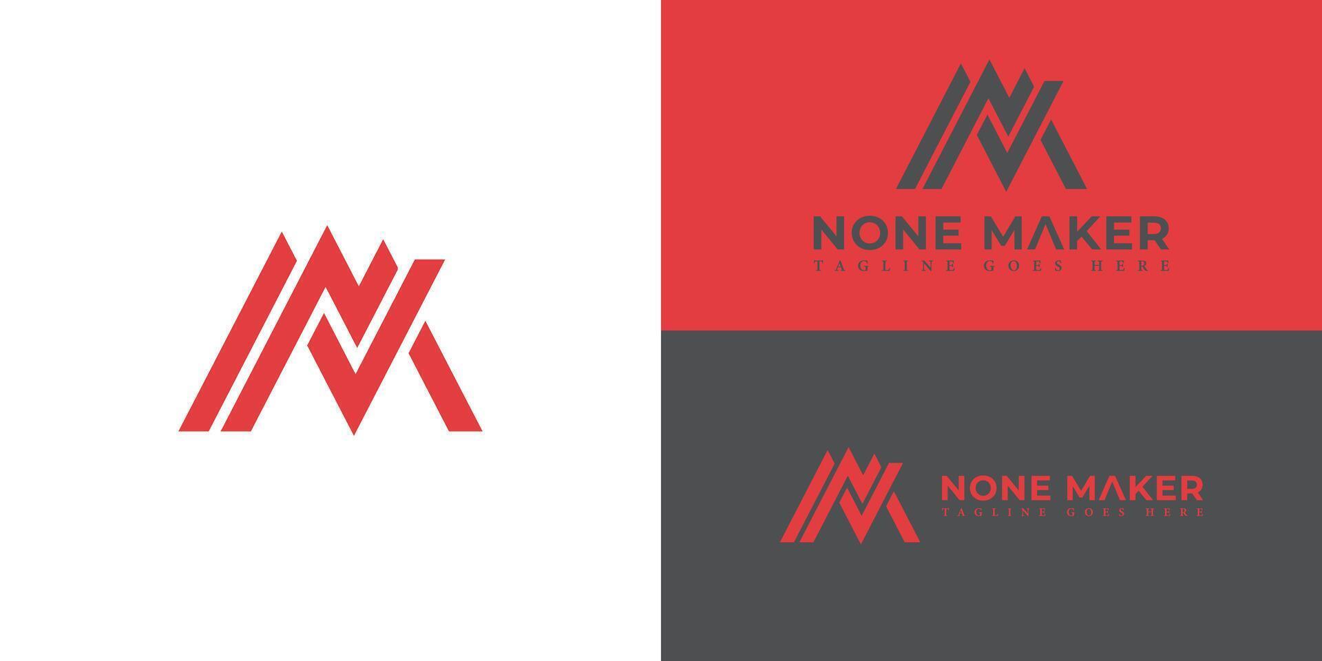 Abstract initial letter NM or MN logo in red color isolated in multiple backgrounds. monogram initial letter nm logo design vector. Red-letter NM logo for personal branding logo design inspiration vector