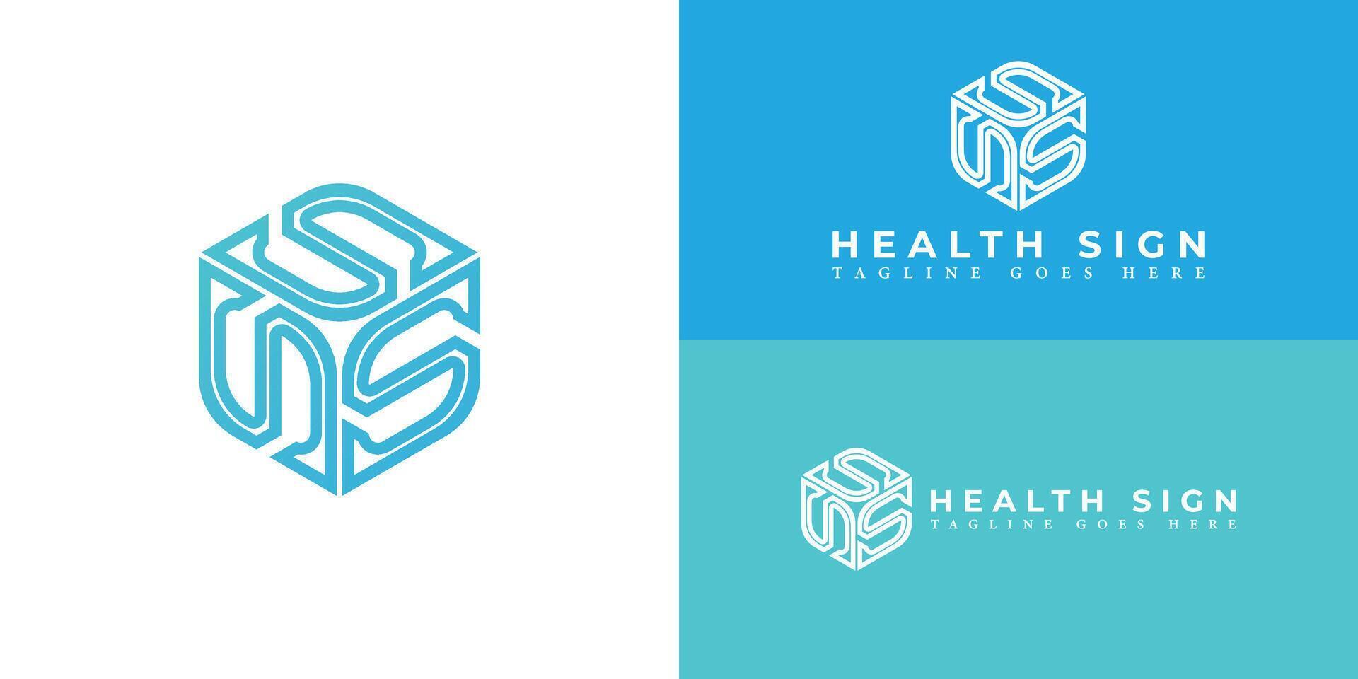 Abstract Modern creative letter S hexagon logo Creative dynamic round logotype in blue color isolated on multiple background colors. Abstract letter S logo applied for medial clinical logo icon design vector