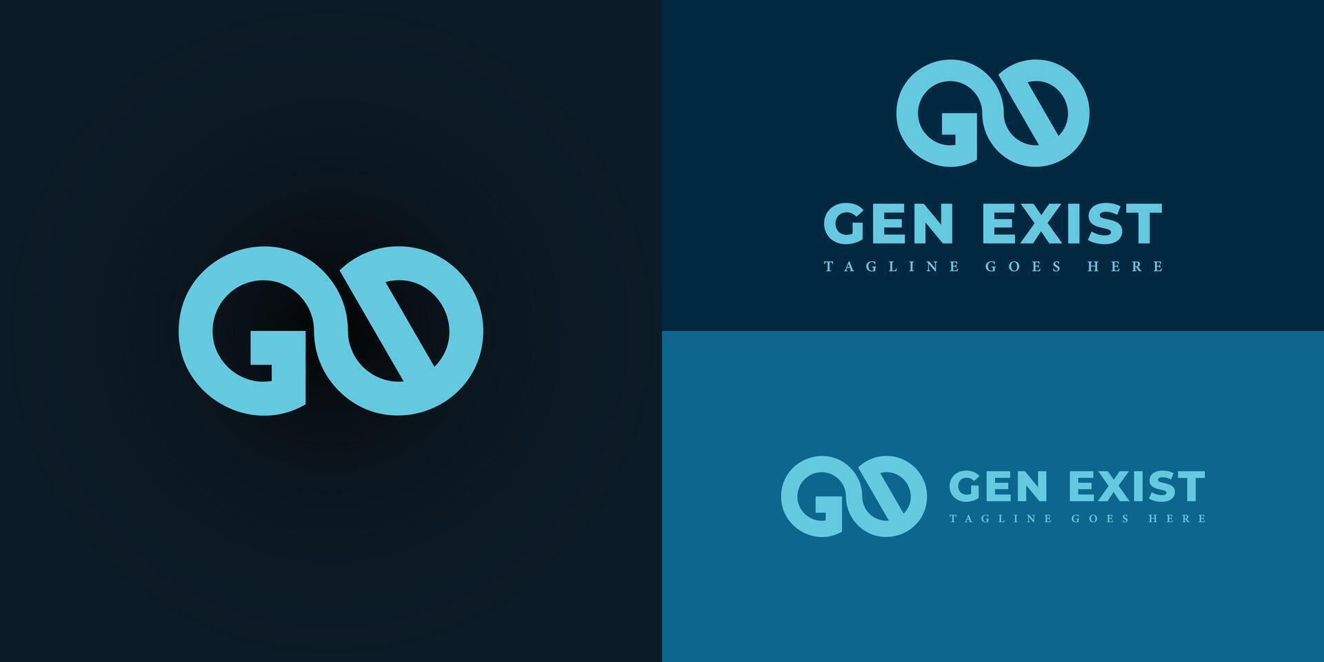 Abstract initial letter GE or EG logo in blue color isolated in multiple background colors. initial letter GE linked round lowercase logo. Blue circle letter GE for technology company logo design vector