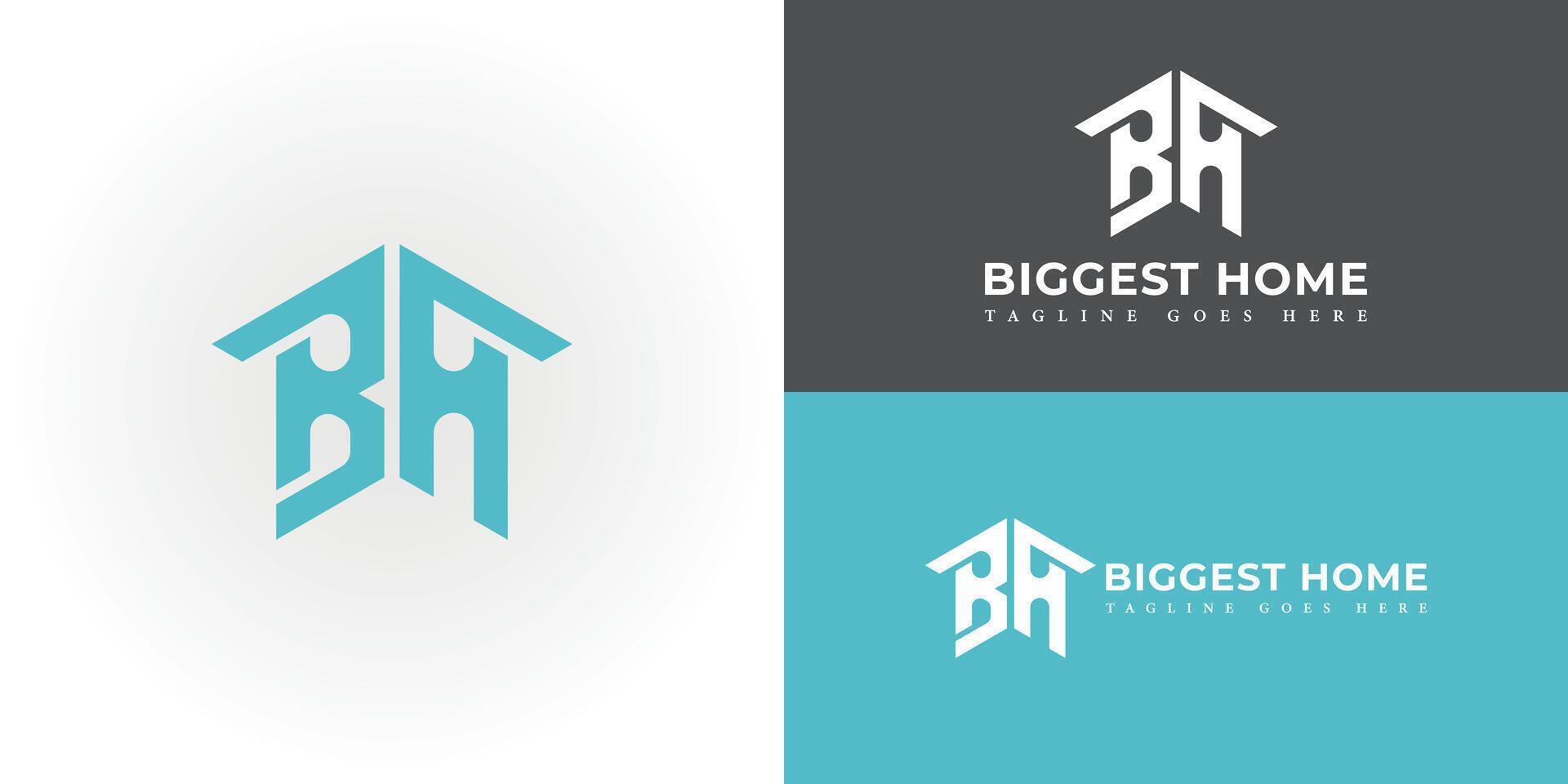 resumen inicial letra bh o media pensión línea resumen creativo moderno negocio logo en azul color aislado en múltiple antecedentes aplicado para gama alta construcción empresa logo diseño inspiración modelo vector