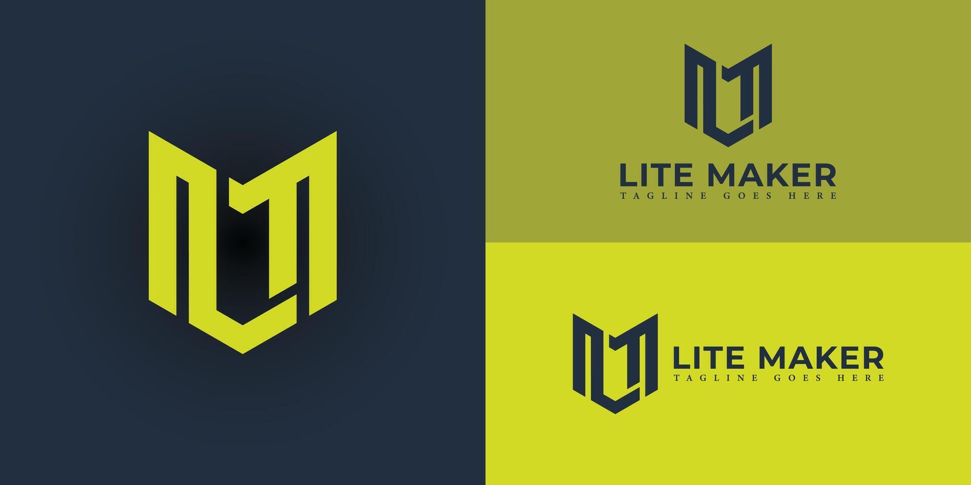 resumen inicial letra lm o ml logo en amarillo color aislado en múltiple antecedentes. inicial letra lm moderno vinculado cuadrado mayúscula logo verde. amarillo letra lm para negocio y consultante logo. vector