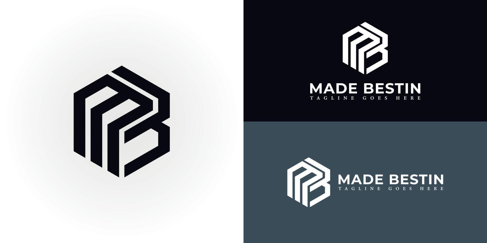 Abstract initial letter MB or BM logo in black color isolated in multiple background colors. The logo applied for real estate logo also suitable for the brand or company that has the same initial name vector
