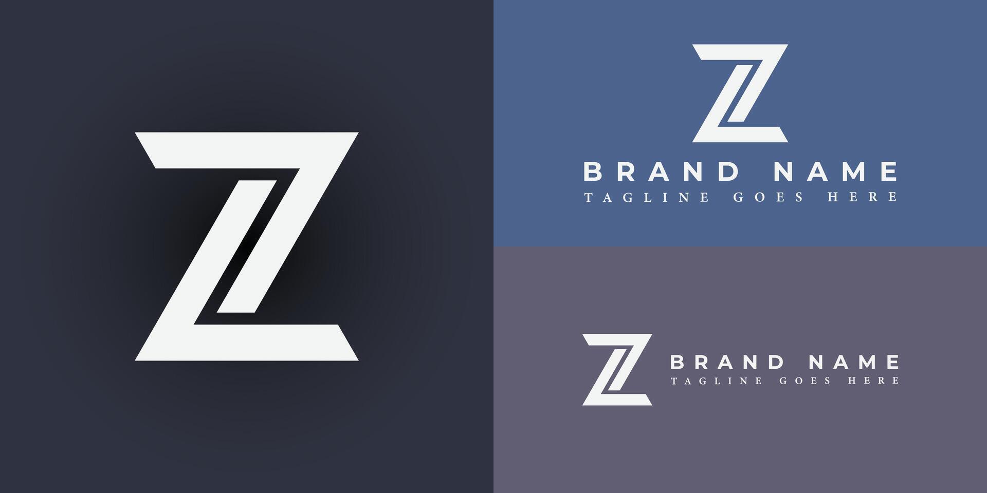 Abstract Initial Letter Z or ZZ Logo. Geometric Shape Origami Style isolated on multiple background colors. The logo is usable for Business and Branding Logos. Flat Vector Logo Design Template Element