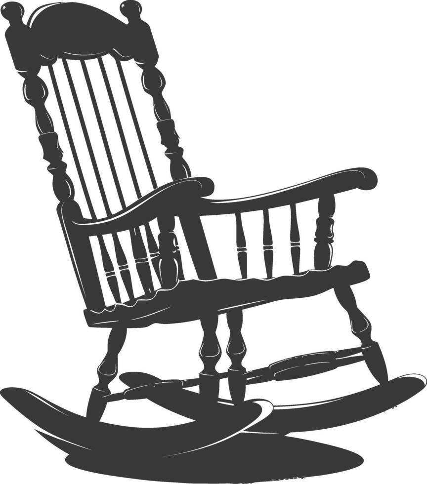 ai generado silueta balanceo silla negro color solamente vector