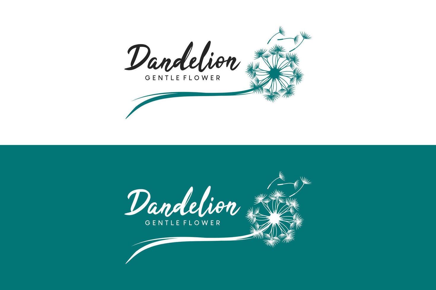 Modern creative abstract dandelion flower logo design template vector