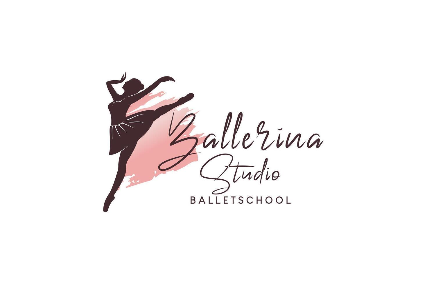 vector hermosa mujer bailando ballet para logo diseño de bailarina o danza Arte estudio