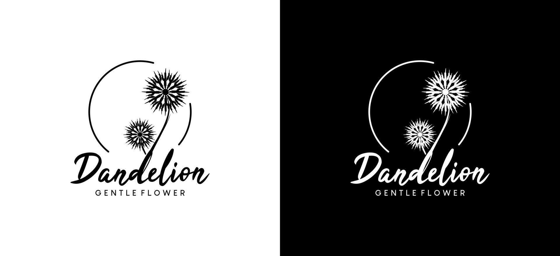 Creative abstract dandelion flower logo design vector