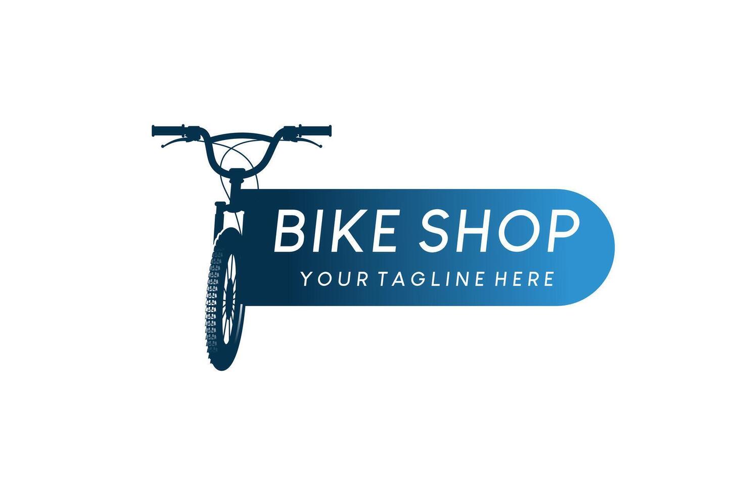 Bike shop logo design template, bicycle vector illustration with front view