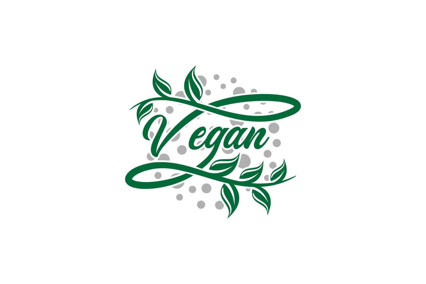 Natural green vegan symbol logo design template vector