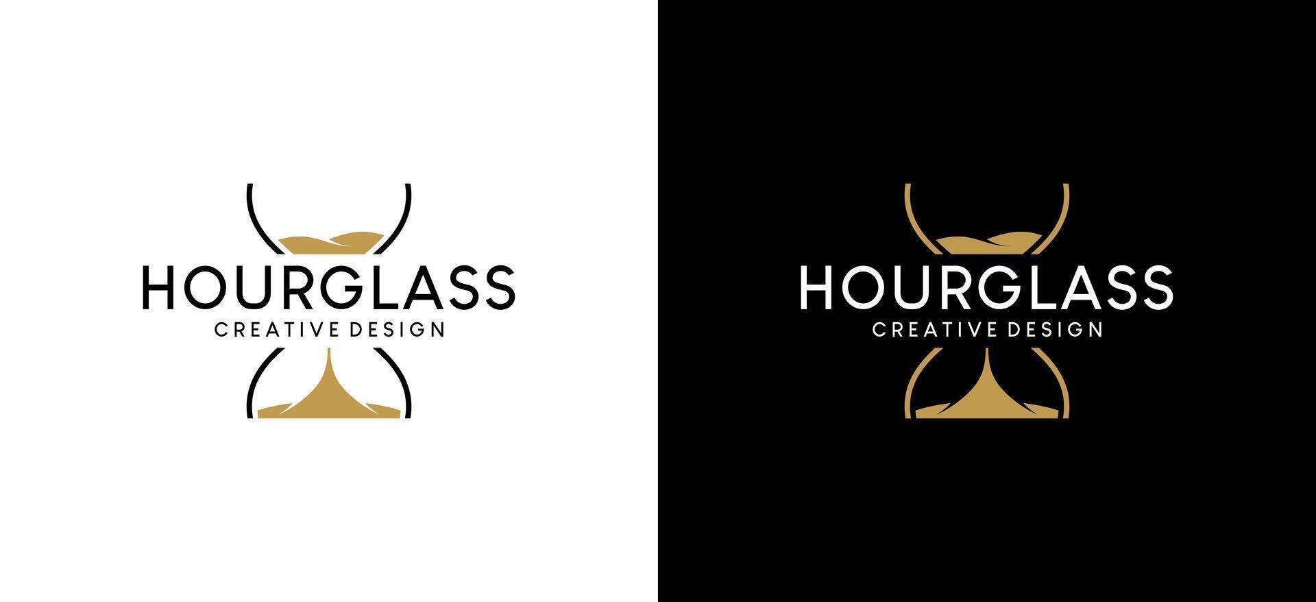 Abstract luxury classic hourglass logo design template vector