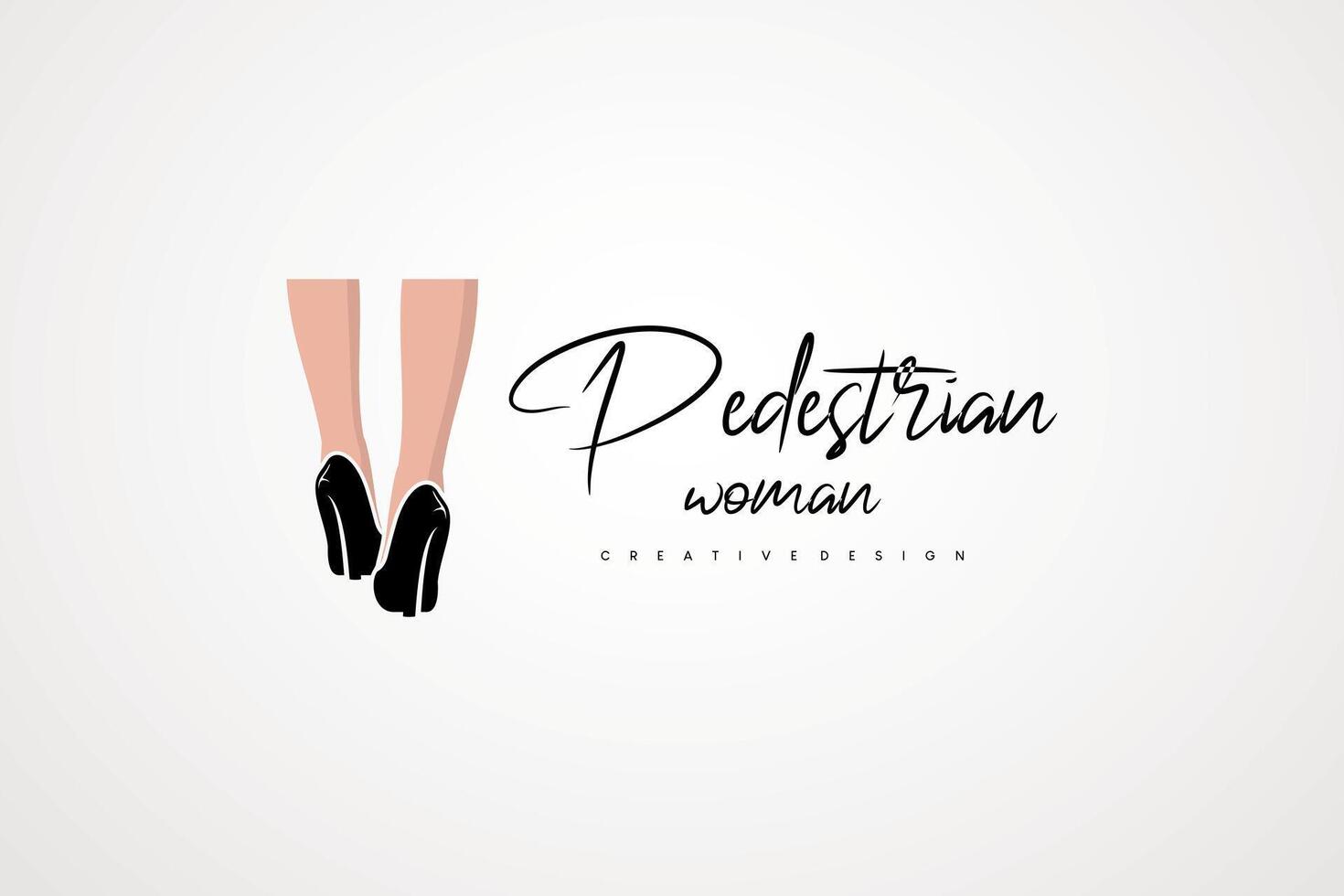 Beautiful walking woman legs logo vector illustration