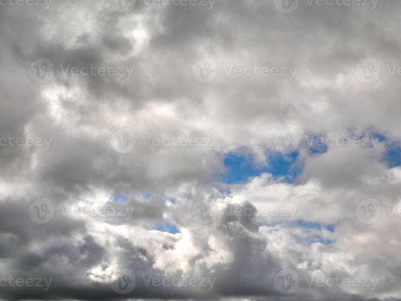 White fluffy clouds in the deep blue sky. Heaven background photo