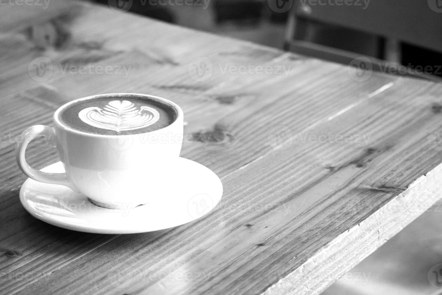 café taza cerca ver negro y blanco foto fondo, taza de té o café en el mesa