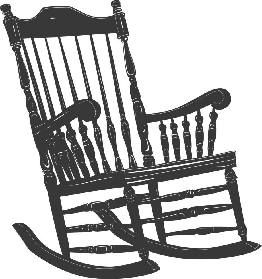 ai generado silueta balanceo silla negro color solamente vector