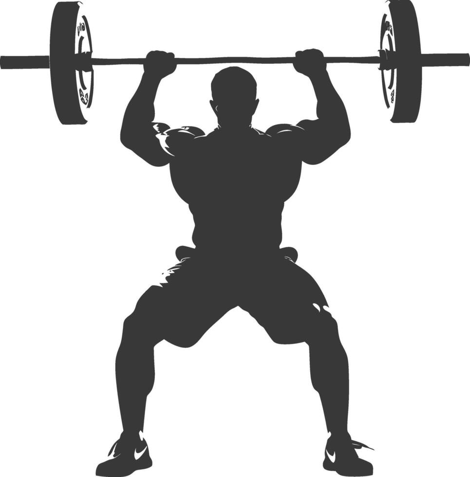 AI generated Silhouette Man weightlifting Player in action full body black color only vector