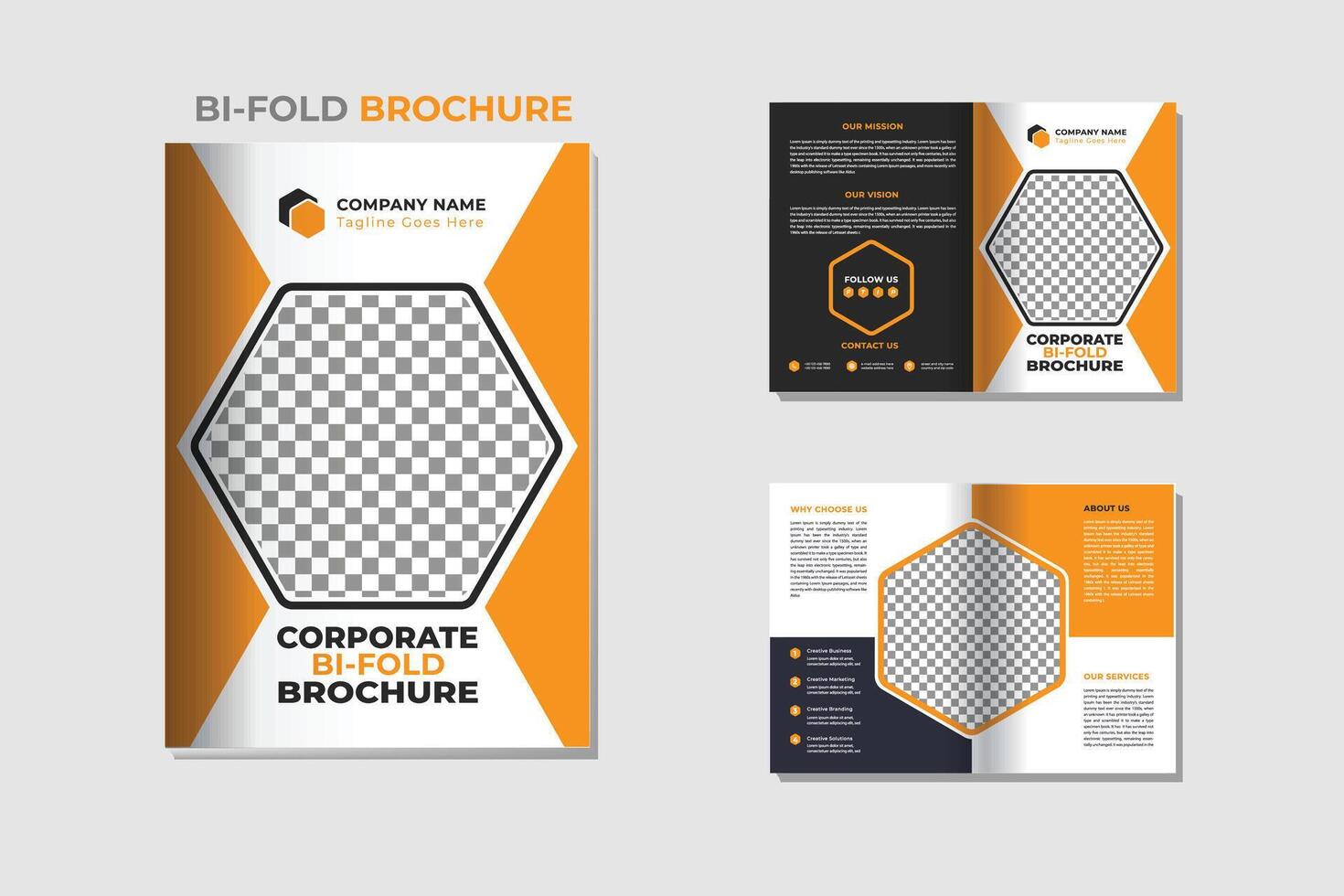 Corporate Bifold Brochure Design Template vector