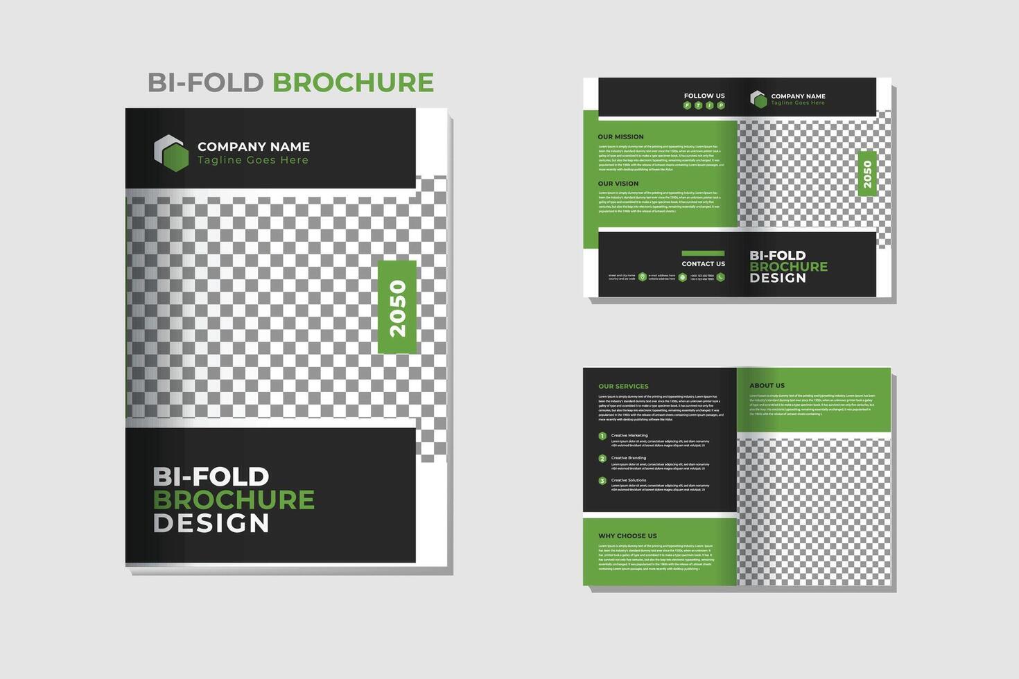 Corporate Bifold Brochure Design Template vector