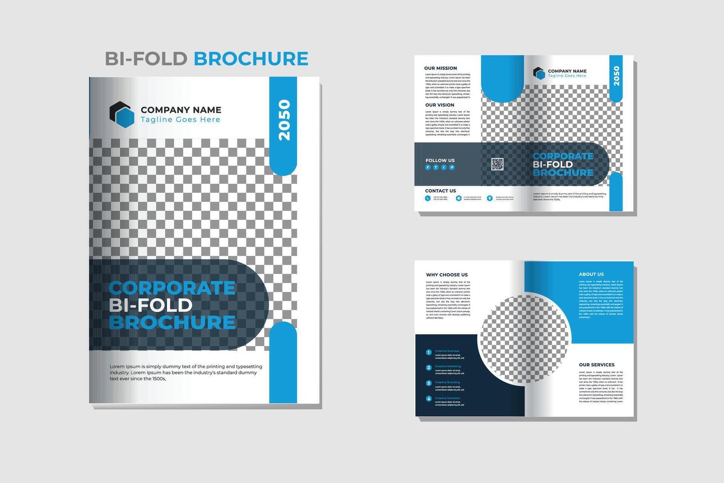 Corporate Bifold Brochure Design Template vector