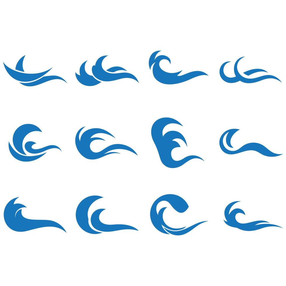 collection of wave logos vector