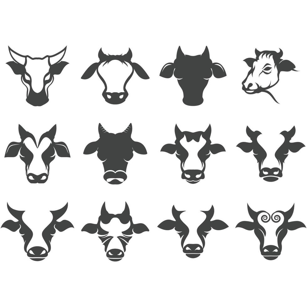 colección de vaca logos vector