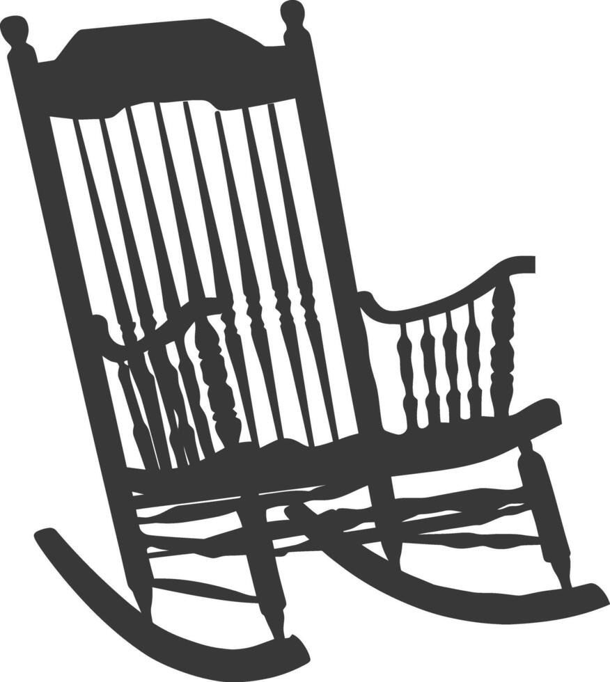 AI generated Silhouette rocking Chair black color only vector