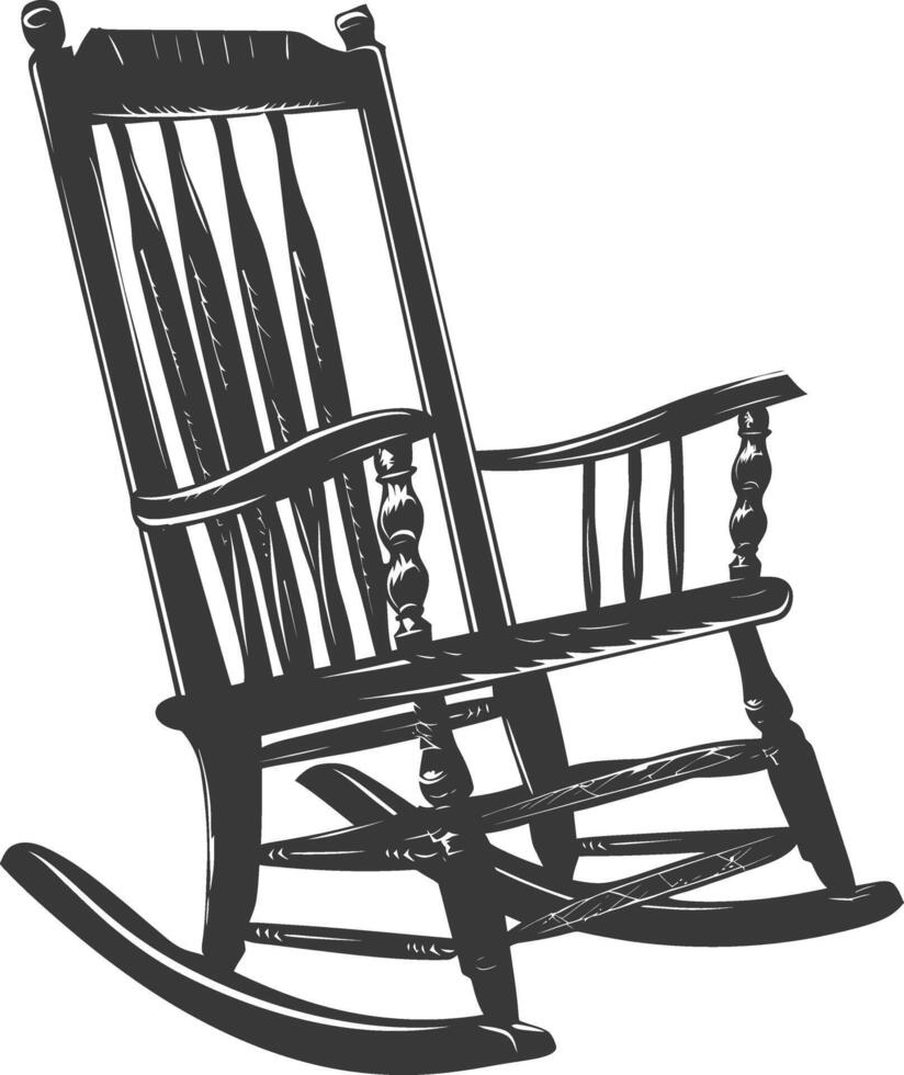 ai generado silueta balanceo silla negro color solamente vector