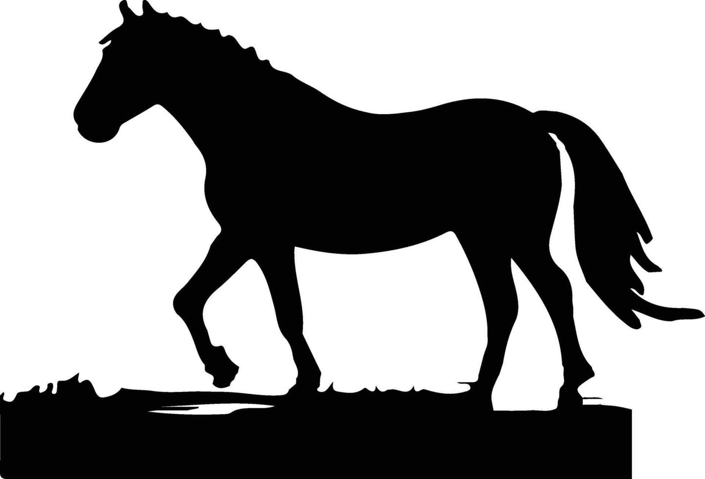 conjunto de caballo silueta animal conjunto aislado en blanco antecedentes. negro caballos gráfico elemento vector ilustración