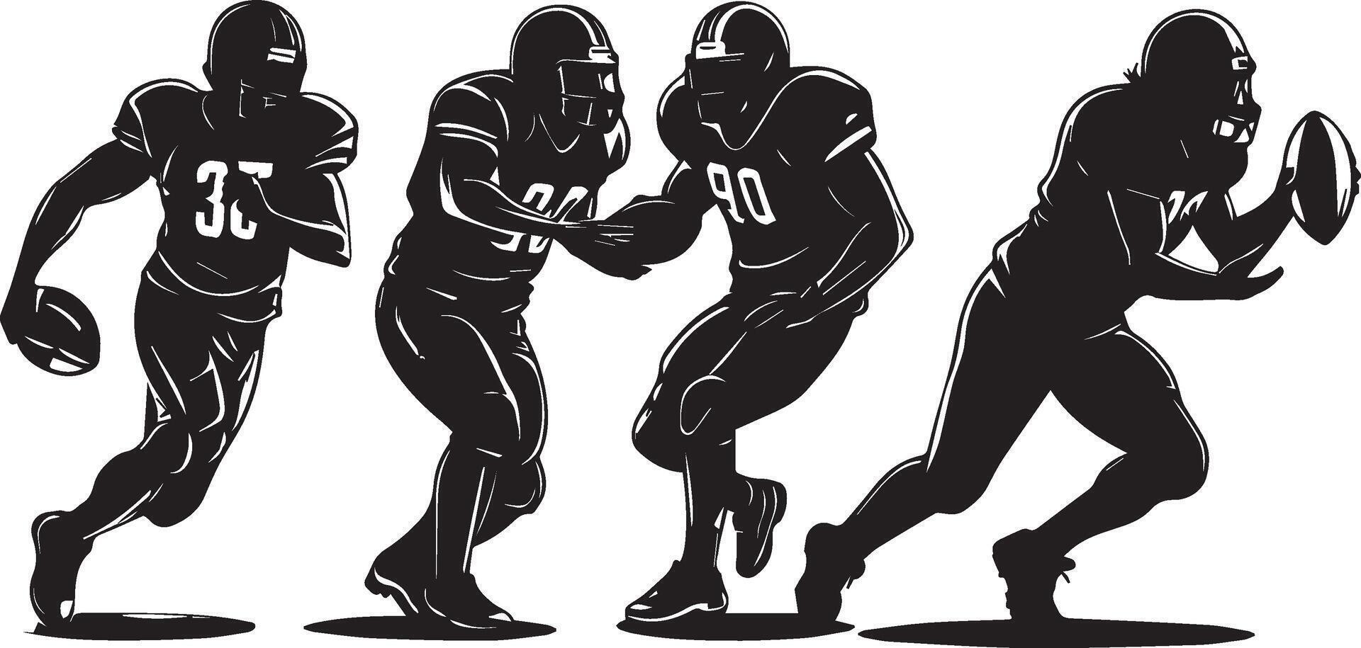 American football players silhouettes vector