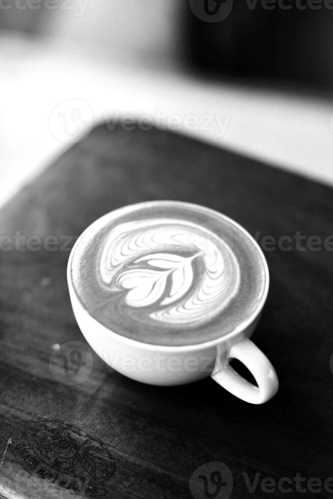 Coffee cup close vew black and white photo background, cup of tea or coffee on the table